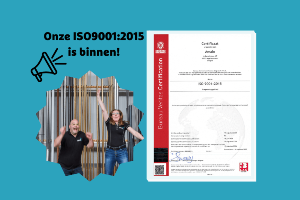 Onze ISO9001:2015 is binnen!